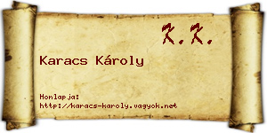 Karacs Károly névjegykártya