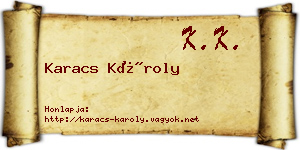 Karacs Károly névjegykártya