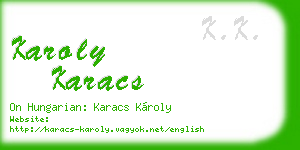 karoly karacs business card