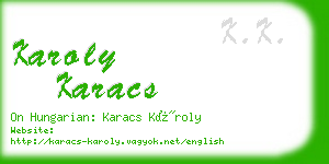 karoly karacs business card